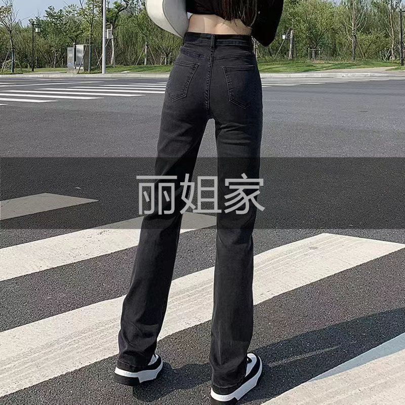 小O 潮流欧货百搭高腰洋气时尚设计简约美显瘦牛仔裤8分烟管裤女