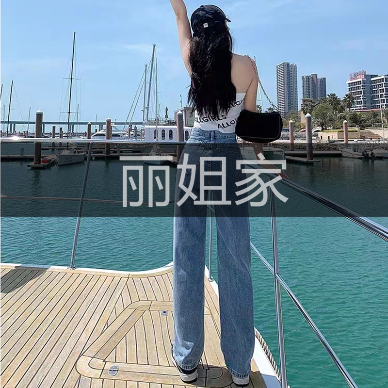 小o 夏季潮流欧货百搭高腰洋气时尚设计师工艺款8分显瘦牛仔裤女