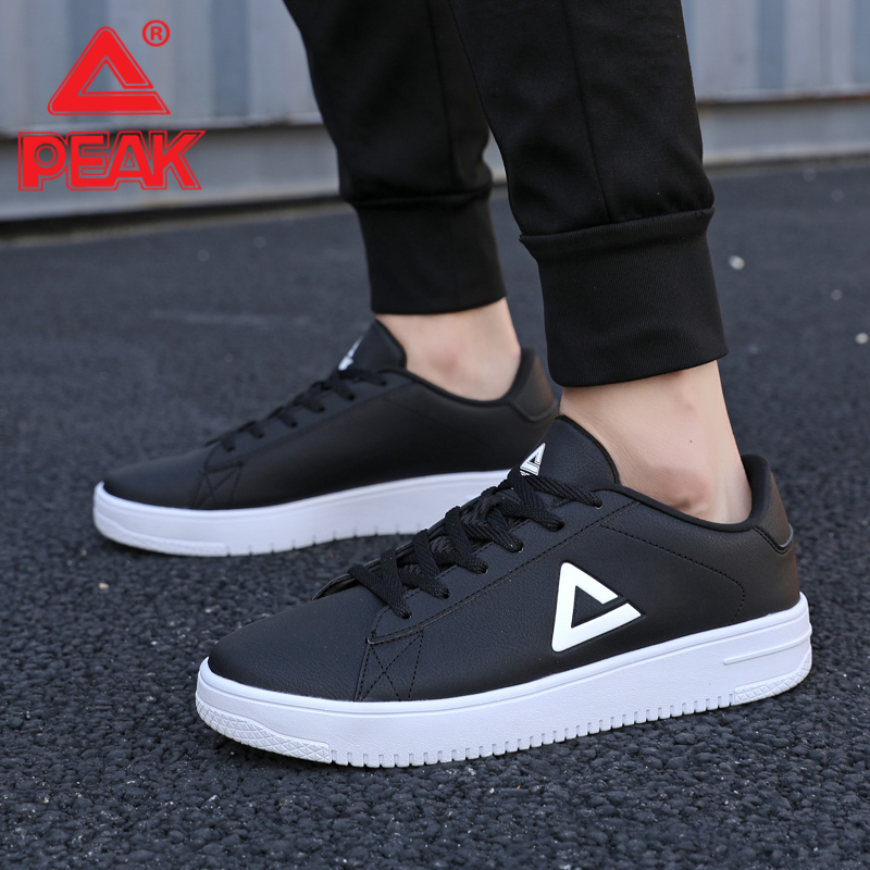 匹克态极板鞋2026冬季新款革面男士休闲百搭小白鞋防滑耐磨运动鞋