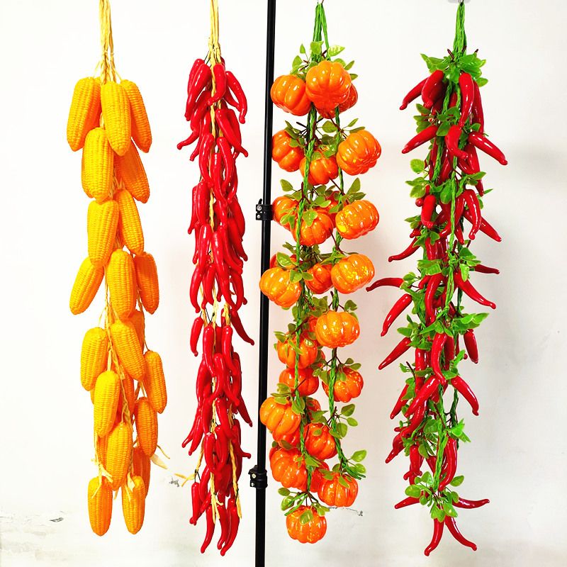 仿真辣椒加长蔬菜串假玉米假大蒜农作物模型农家乐饭店幼儿园装饰