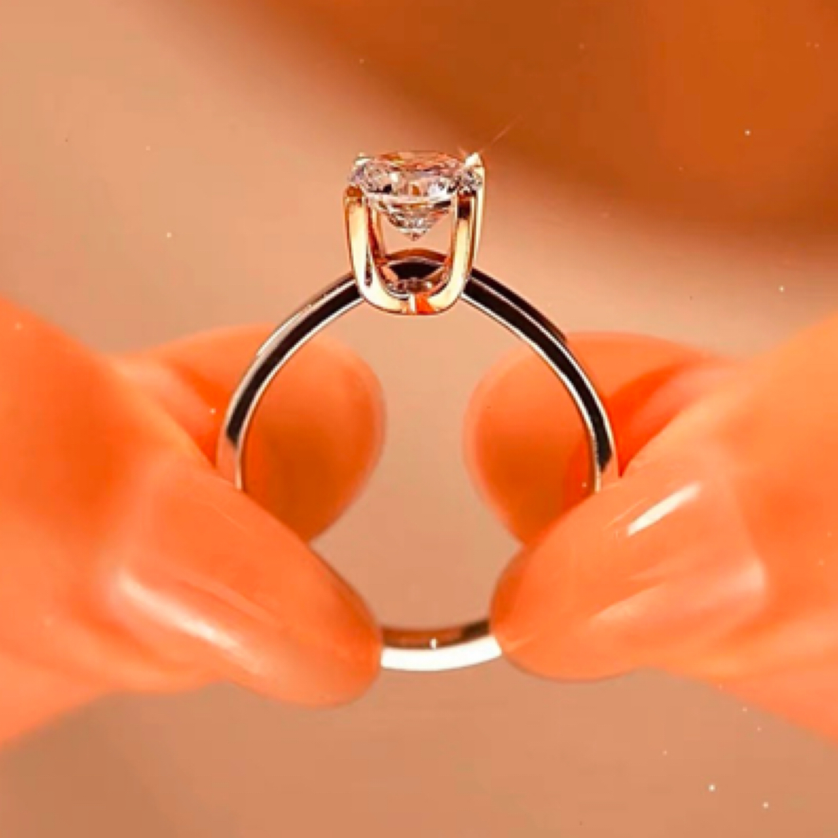 925银莫桑石银制品 （暮光之城）简约时尚光面气质镶嵌精致素款  