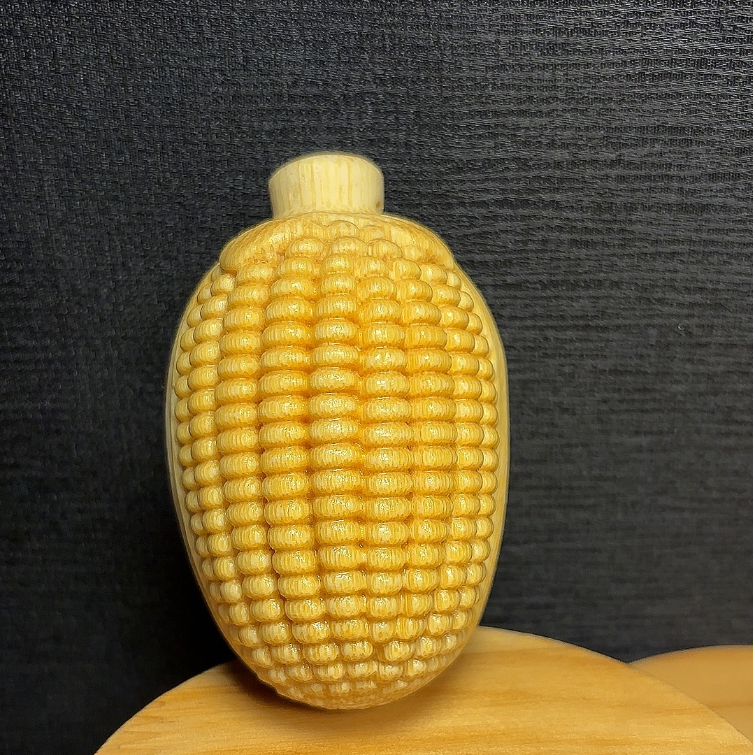 《玉米》文玩手把玩龙血金丝竹实心竹雕