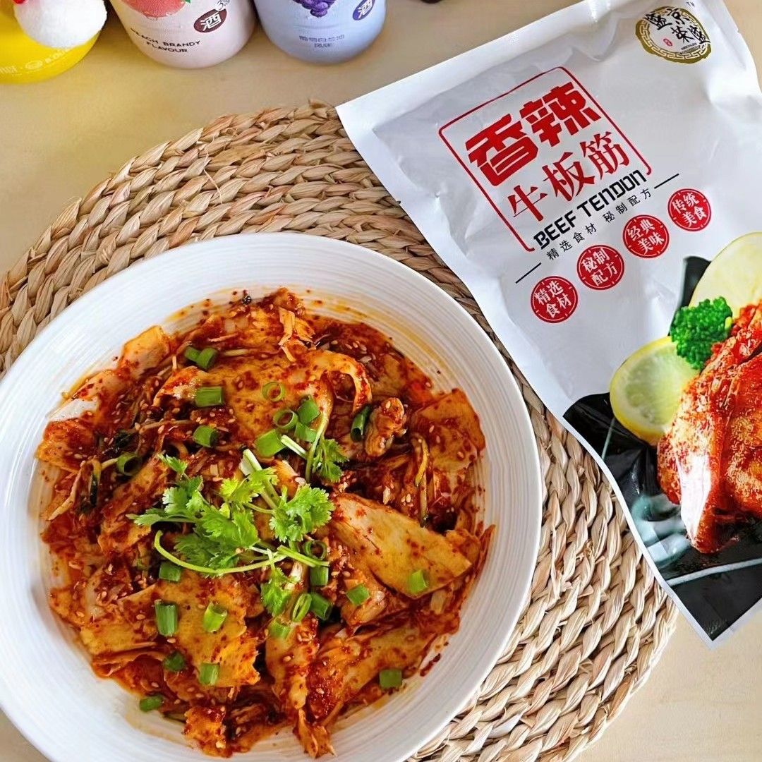 盛京荣盛香辣即食自拌牛板筋袋装凉菜下酒下饭菜烧烤烤串店