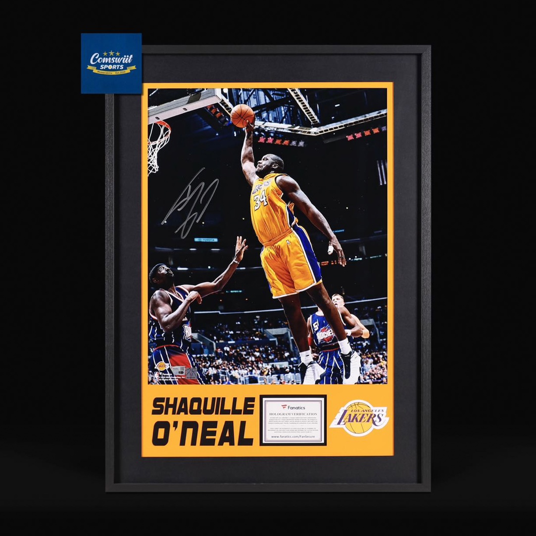 奥尼尔亲签湖人海报照片装裱版