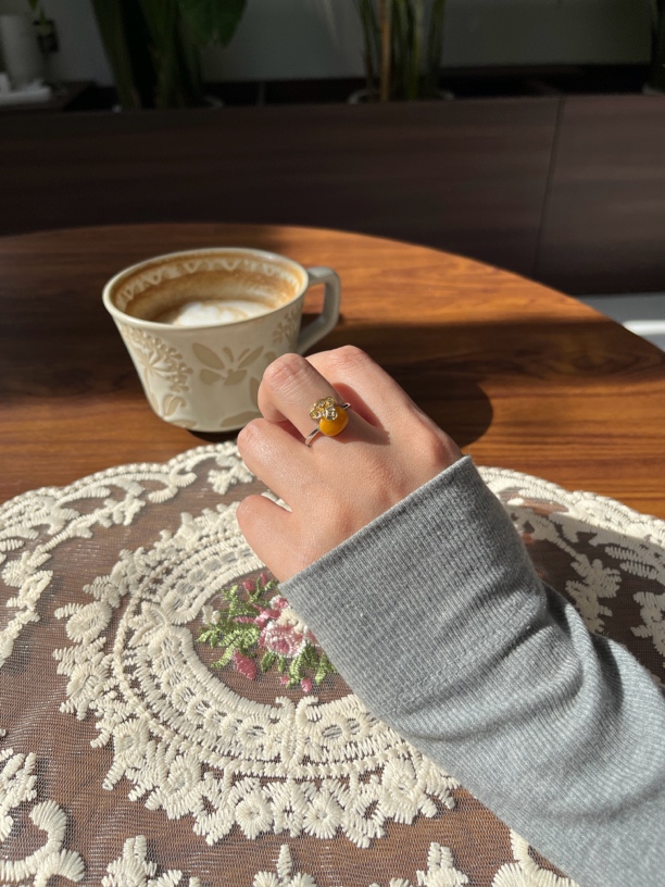 925银戒指 925银手工钱袋子戒指气质时尚可爱少女复古小众简约