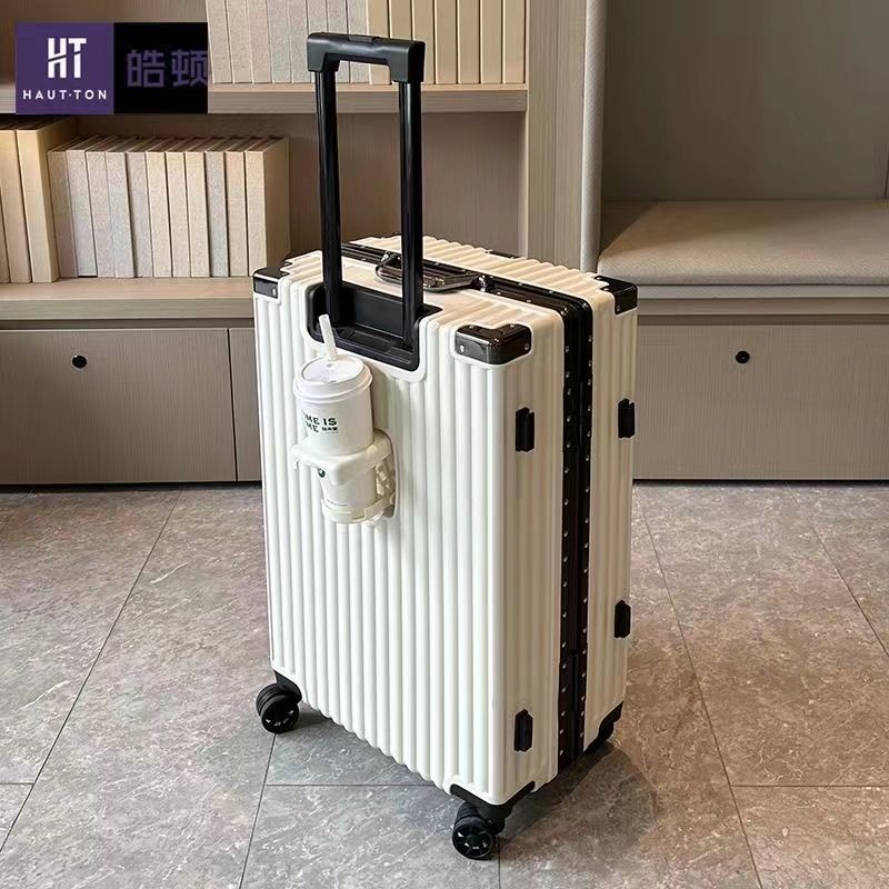 皓顿品牌旅行箱水杯架加厚密码箱学生大容量拉杆箱2023新款行李箱