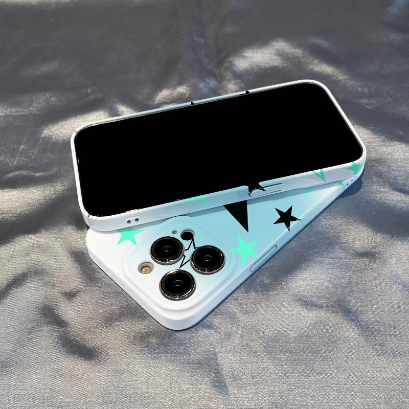 黑色星星苹果14手机壳爆款iPhone11菲林壳全包13防摔12防摔菲林壳