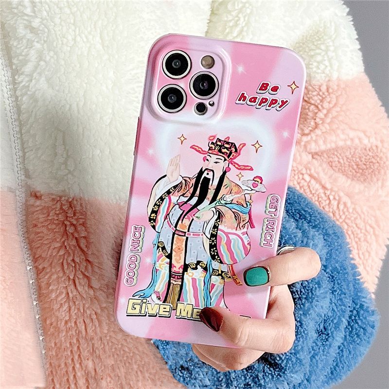 高端发财神爷苹果14pro max菲林手机壳iphone13不发黄11亚菲林壳