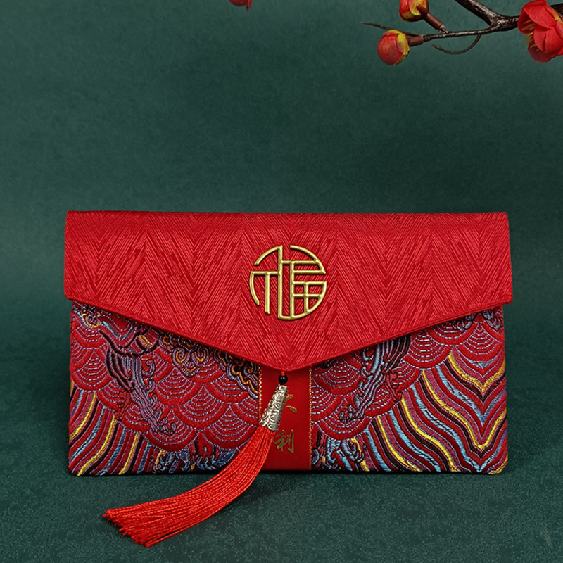 红包袋过年生日乔迁布艺万元福字通用利是封流苏开业大吉大利回礼