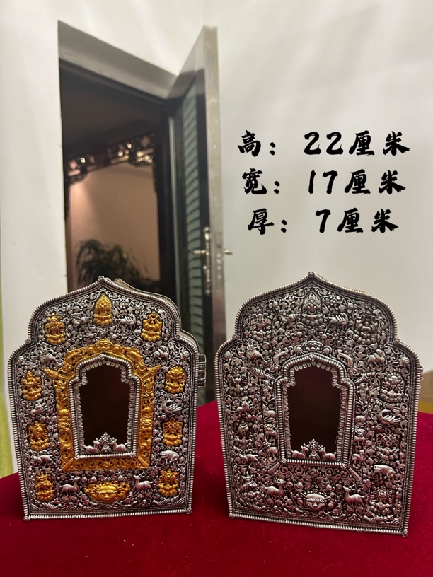 新款藏族精品白铜镀银嘎乌