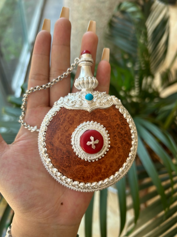 藏族男士新款高端手工纯银鼻烟壶