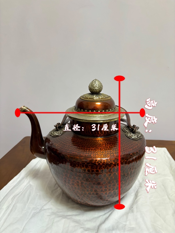 铜壶茶壶烧水壶酥油壶紫铜复古加厚家用藏式民族手工艺品