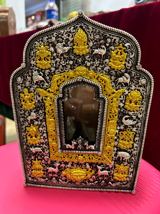 藏族白铜镀银男款嘎乌