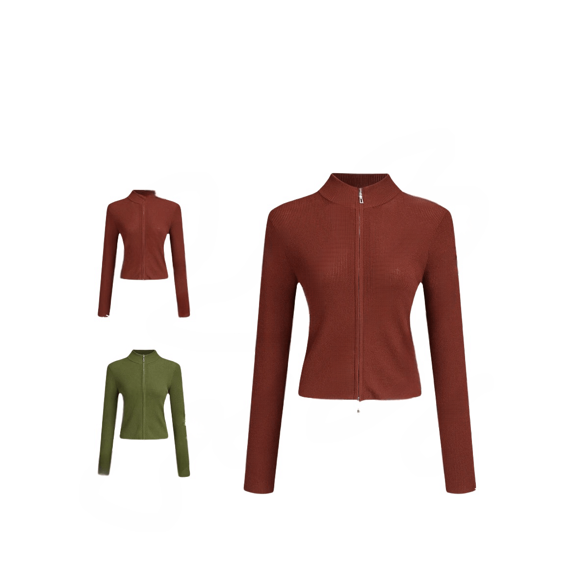 【璇致物深圳店】悠然拉链开衫100绵羊毛秋冬修身针织外套