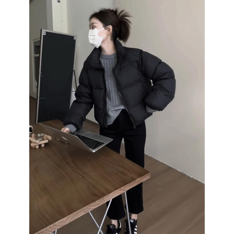 肯豆面包羽绒服女2023冬季新款小个子感加厚保暖立领短款外套