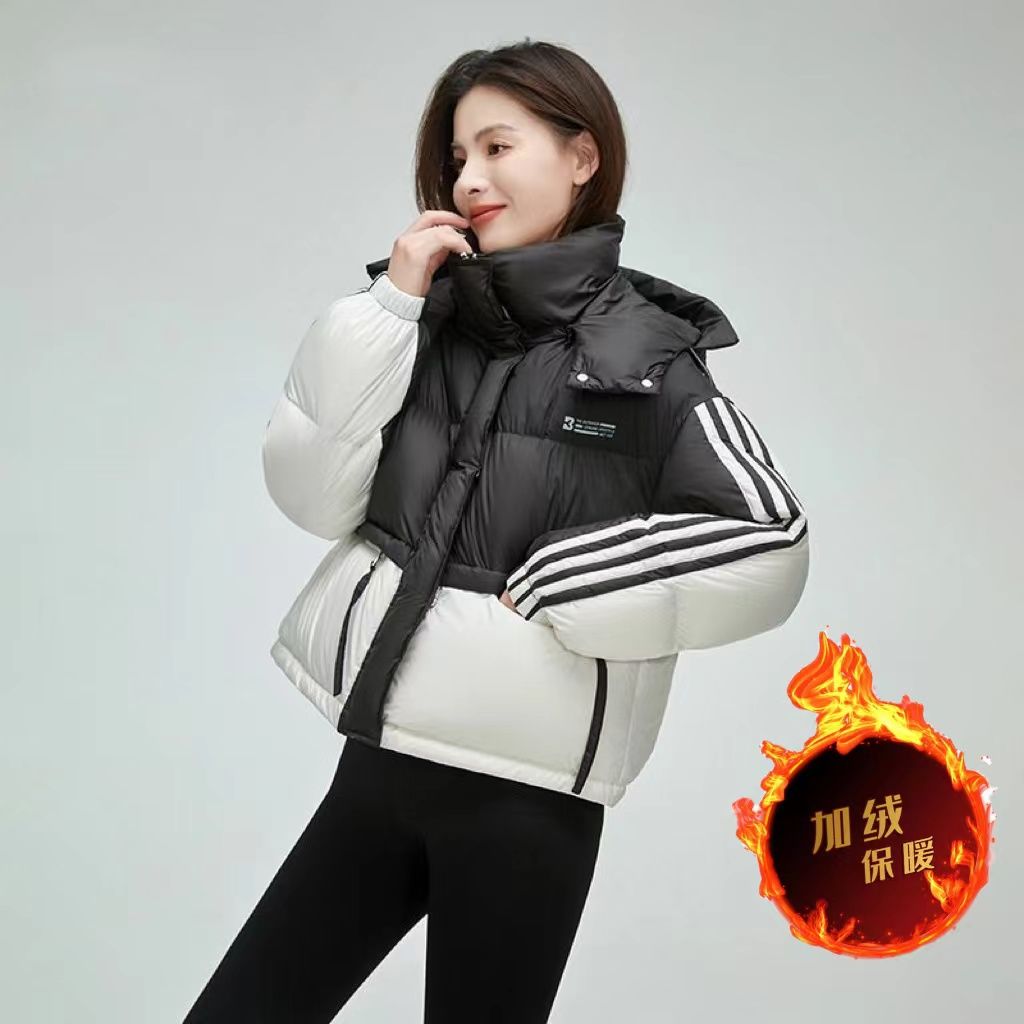 鸭宝宝同款羽绒服女短款2023冬季新款小个子可拆帽爆款冬装潮外套
