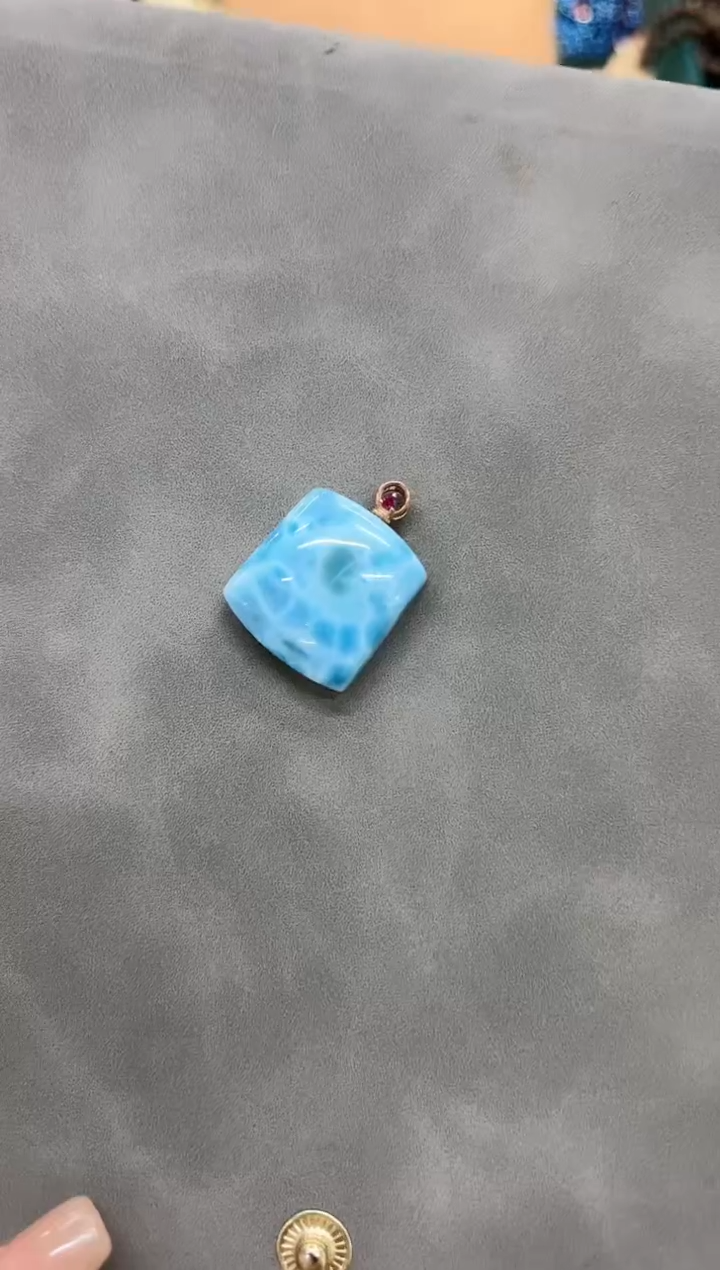 【闪购商品】针钠钙石（海纹石）颈饰银S925镶嵌10g+