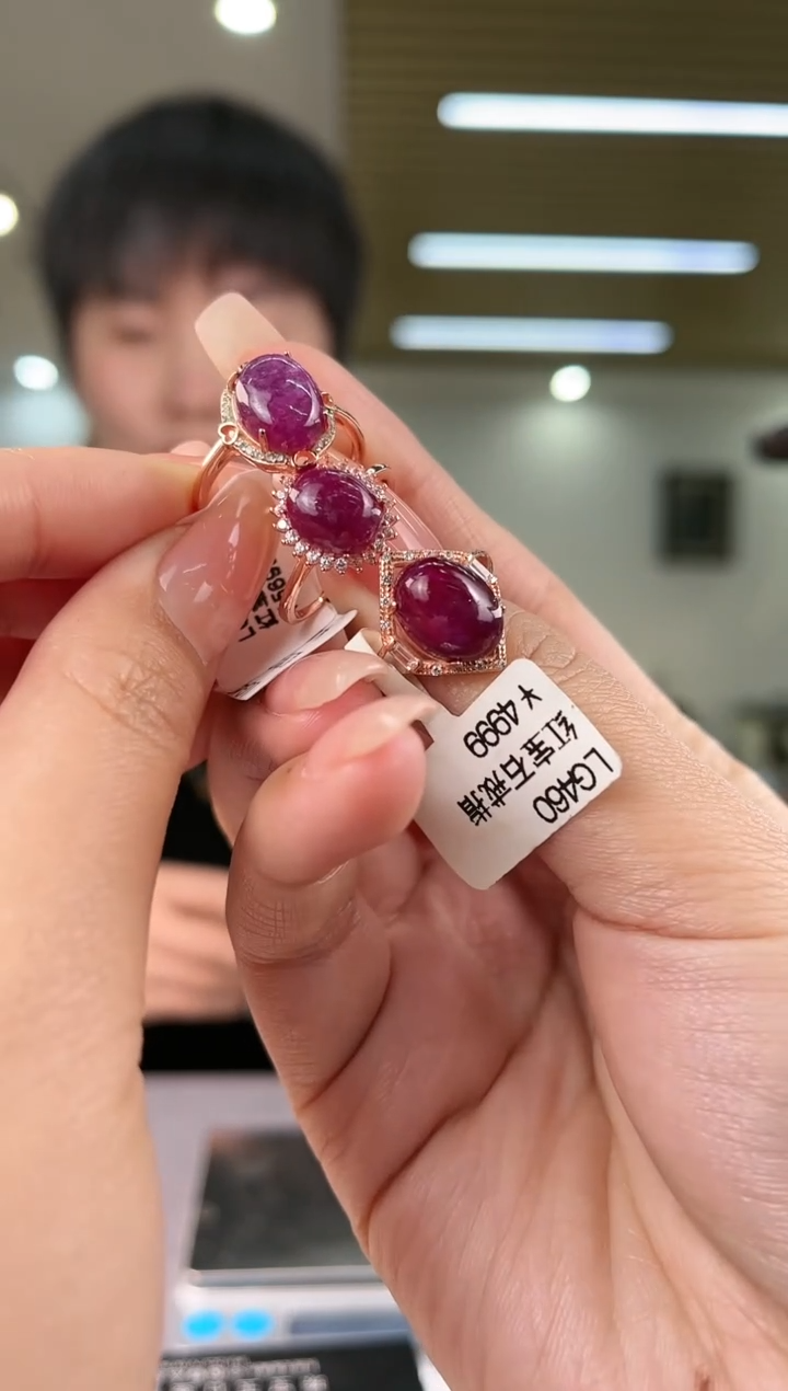 【闪购商品】红宝石戒指银S925镶嵌红宝石戒指 多样发一
