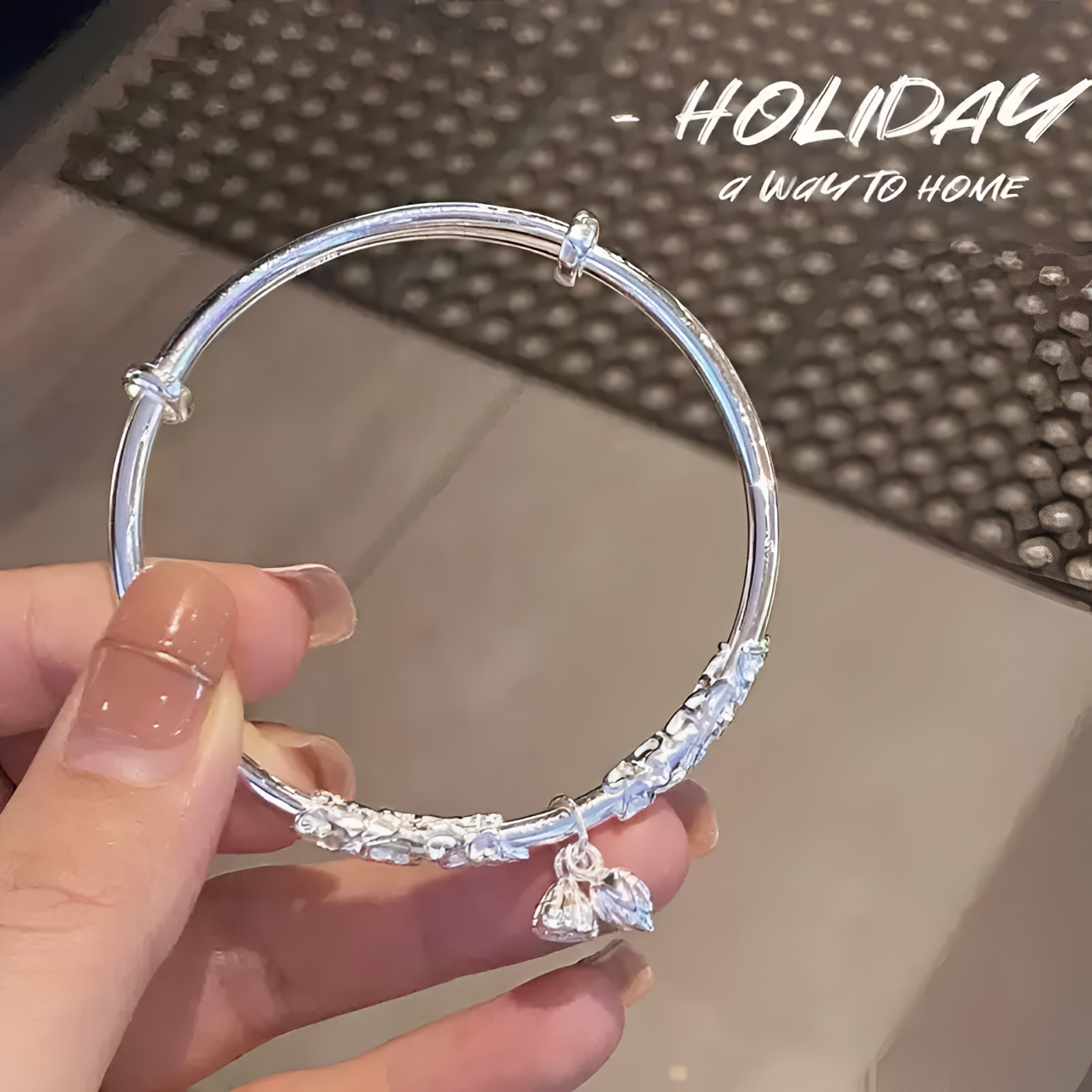 足银手镯 足银999.9 X30款 莲蓬两世欢繁花实心推拉款