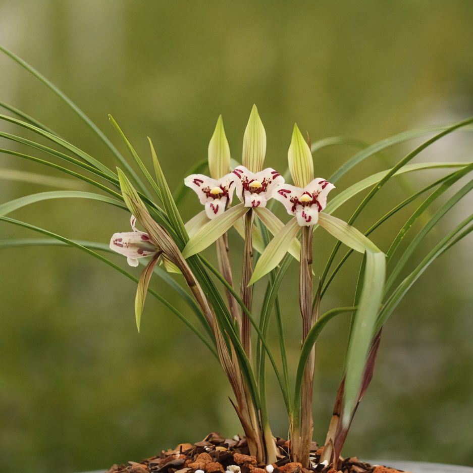 杭州清逸居 春兰 熙缘蝶三星蝶绿植绿色春季兰花栽培办公桌美观