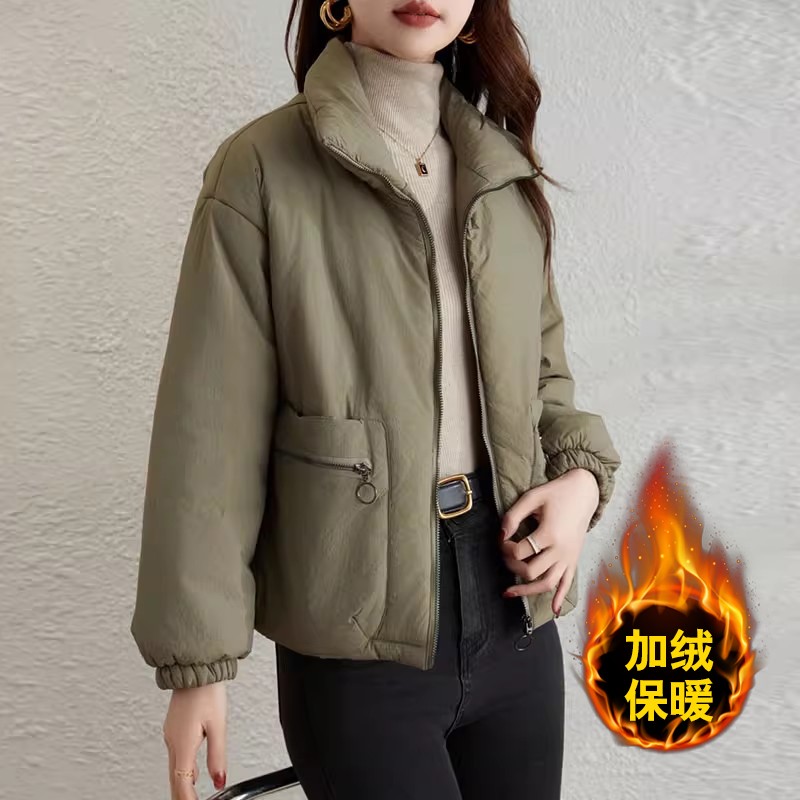 欧米朵棉衣棉服女2023新款冬季宽松加绒加厚小个子短款小棉袄外套
