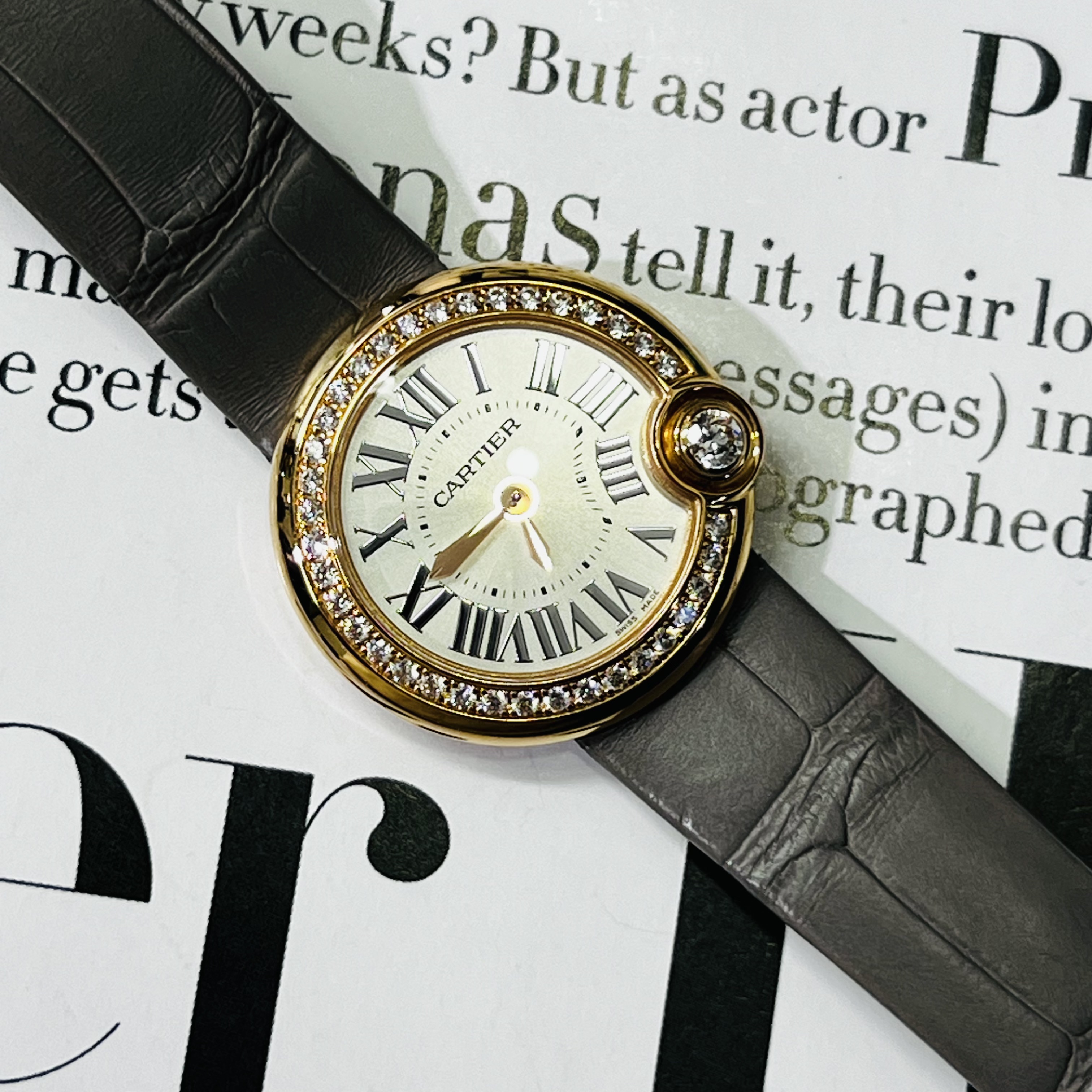 99新 Cartier/卡地亚 蓝气球/26mm/18k玫瑰金/石英单表
