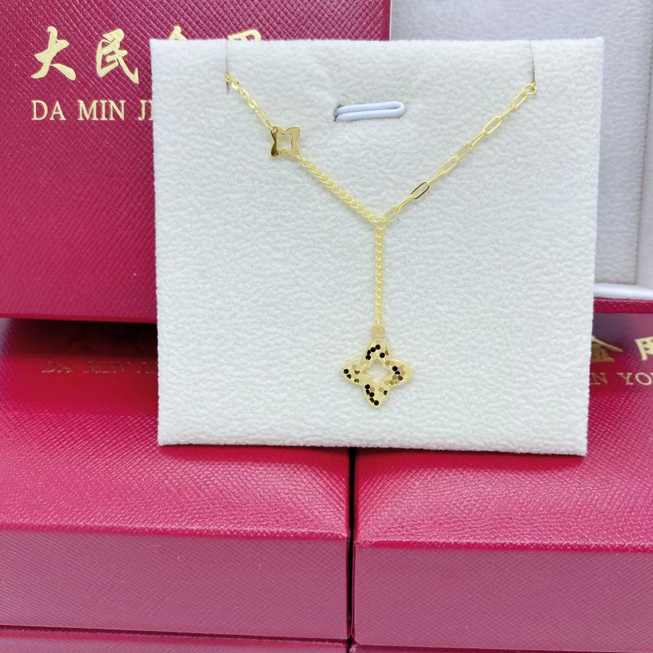 大民金用#8030足金999叶子龙鳞套链黄金轻奢时尚百搭双面