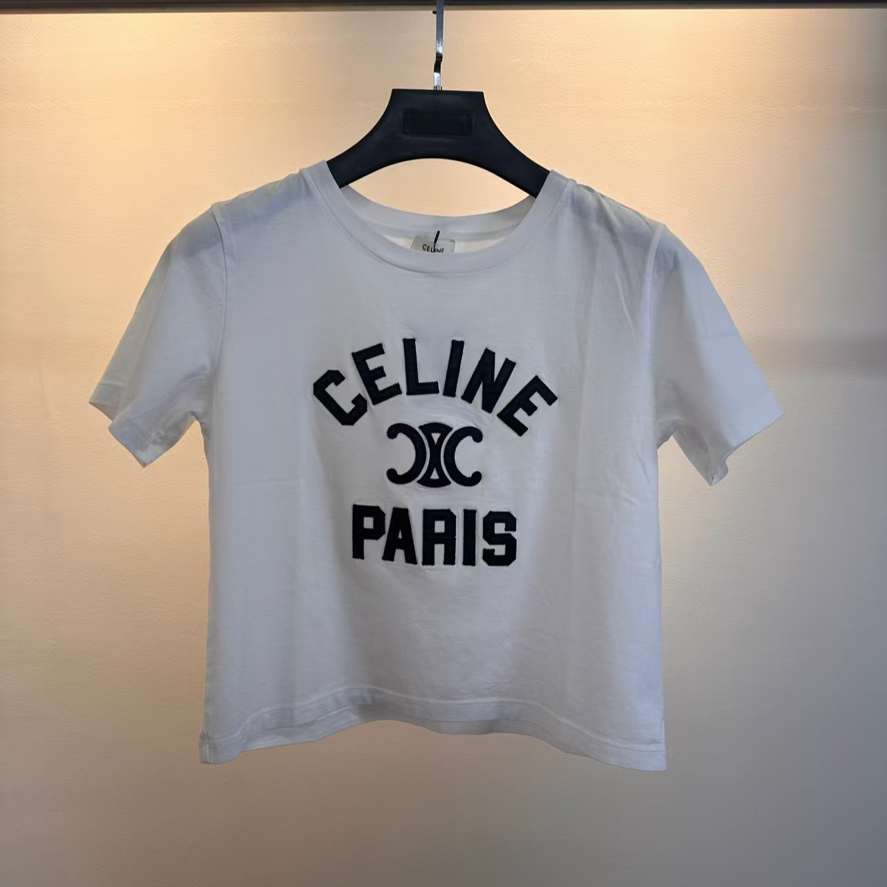 全新未使用 Celine/思琳  白色 logo印花短袖T恤 M码