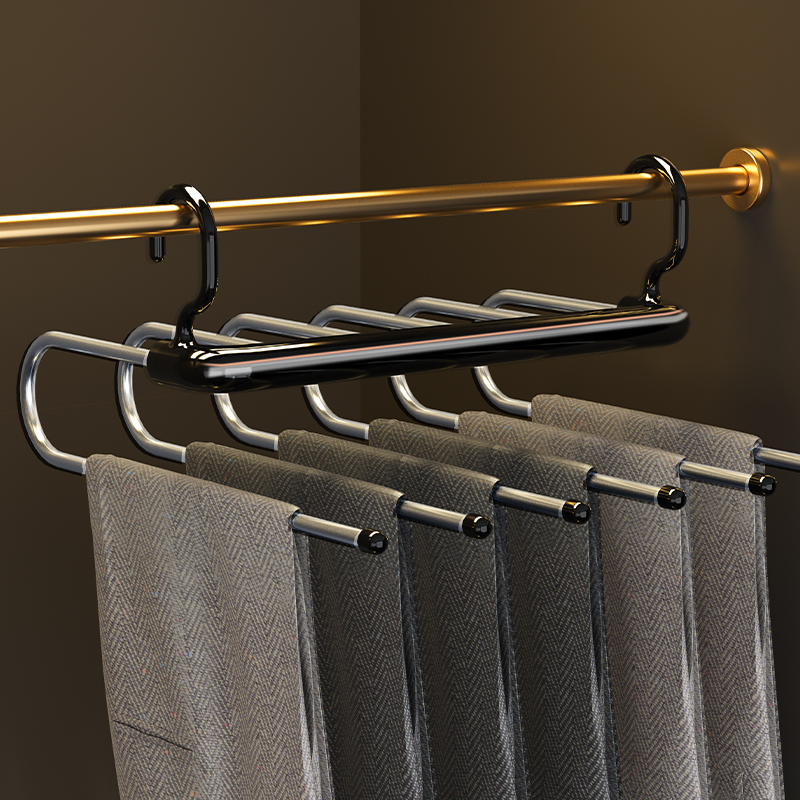 折叠裤架裤夹专用多层多功能裤挂架无痕滑裤子收纳神器