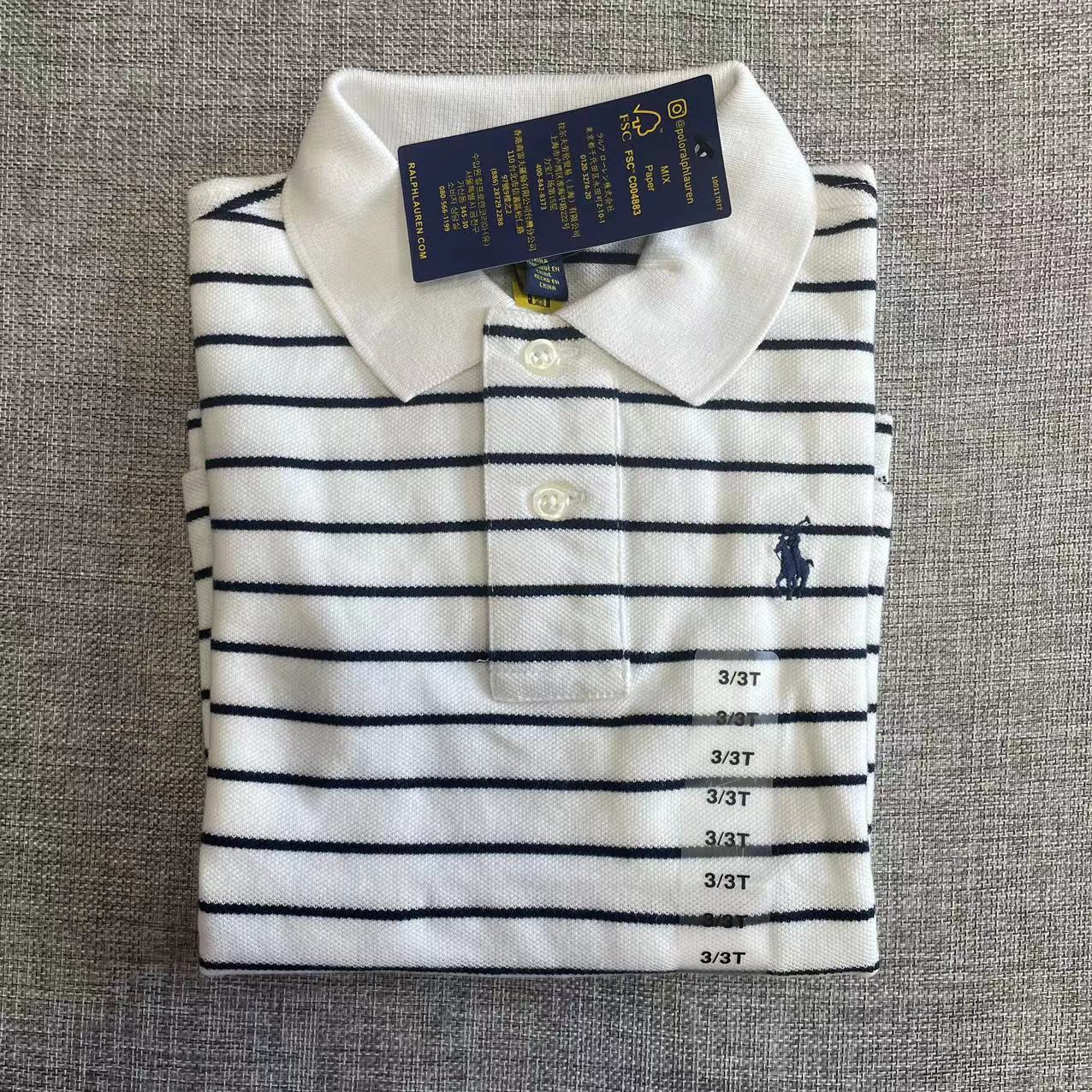 欧拉名品  成人儿童翻领polo珠地棉短袖 上衣休闲条纹 可亲子有标