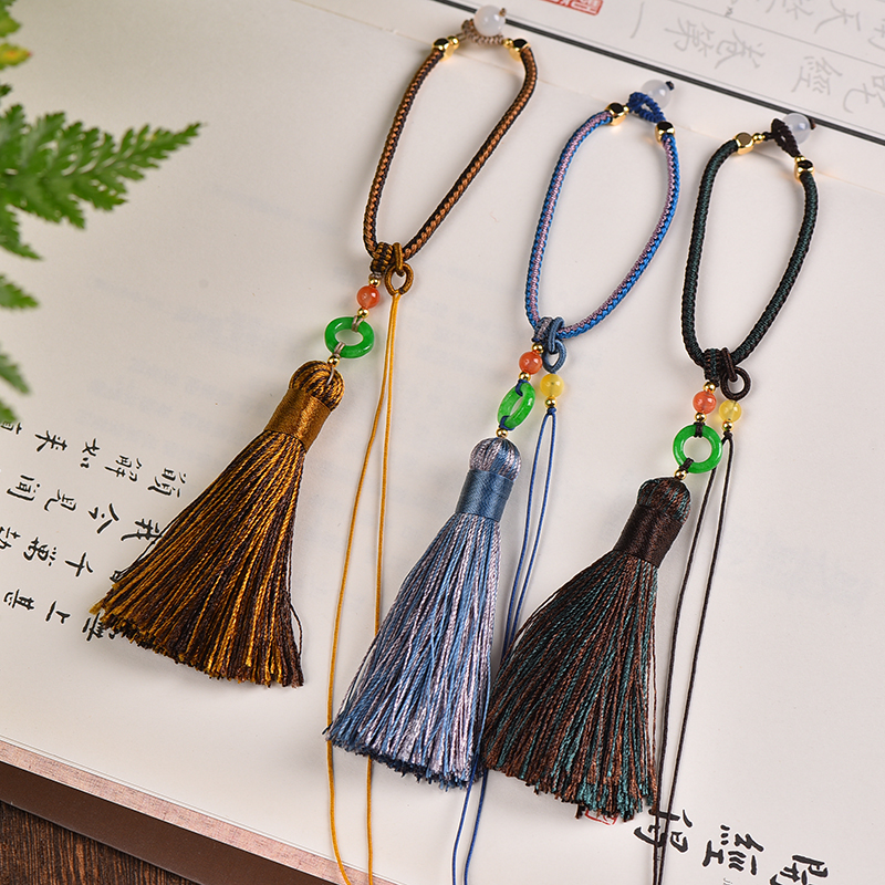 合金布艺吊坠 女款流苏挂绳DIY半成品手工编绳包挂钥匙扣配饰时尚