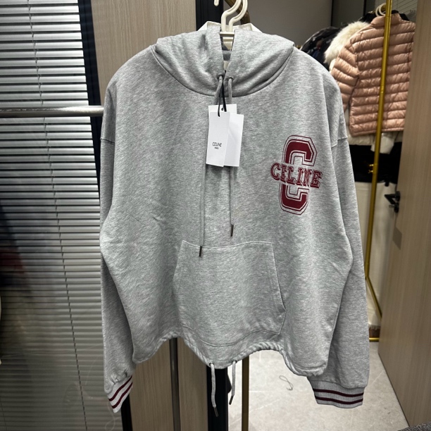 全新未使用 Celine/思琳 胸口logo帽衫/l码