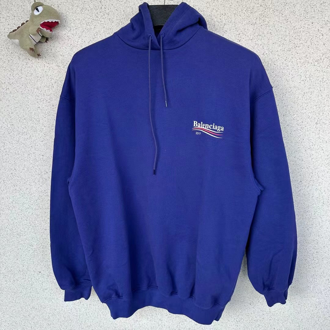 99新 Balenciaga/巴黎世家 蓝色可乐帽衫/os s码