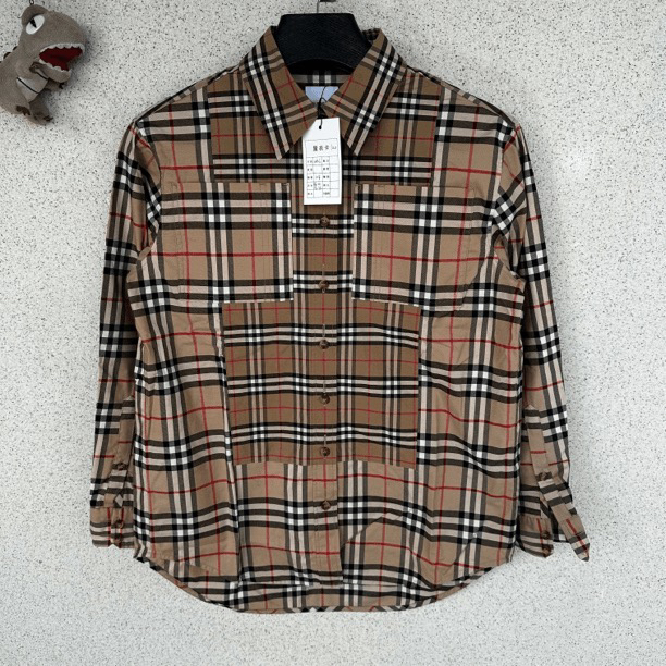 全新未使用 BURBERRY/博柏利 巴宝莉 拼接衬衫/uk6码