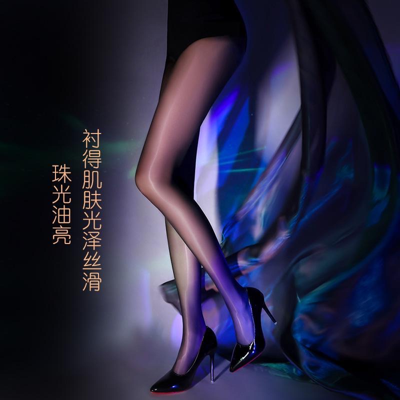 油亮丝滑马油袜超薄夏季性感透肤水润连裤光腿丝袜