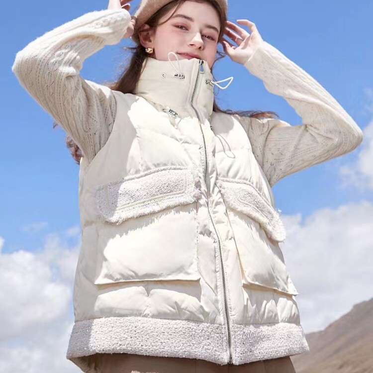 【羽】秋冬新款品牌时尚显瘦拼接时尚百搭休闲女士马甲BK605