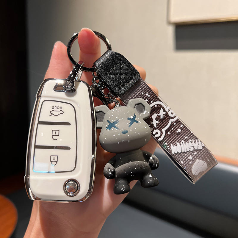 适用北京现代新悦动钥匙套悦纳胜达伊兰特名图逸行汽车保护壳包扣