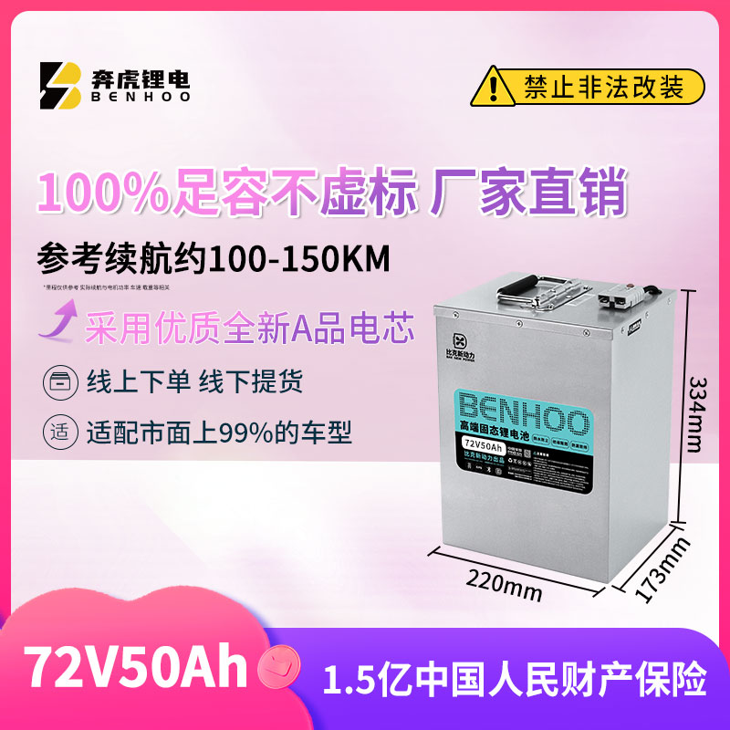 奔虎全新A品电芯大容量锂电池60V72V外卖锂电活动链接