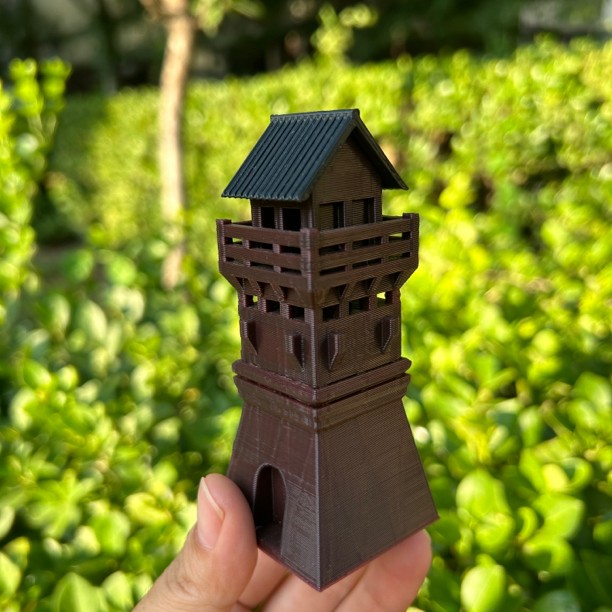 万景楼微景观摆件水陆缸造景吸水石假山摆件鱼缸摆件瞭望台定制