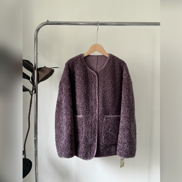 2024秋冬新款女装大口袋拉链外套韩版加厚保暖皮毛一体羊羔绒大衣