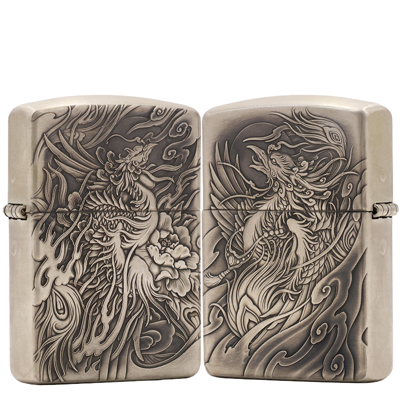 ZIPPO/之宝S925银盔甲 鬼王 九天凤凰  打火机DY9918DK