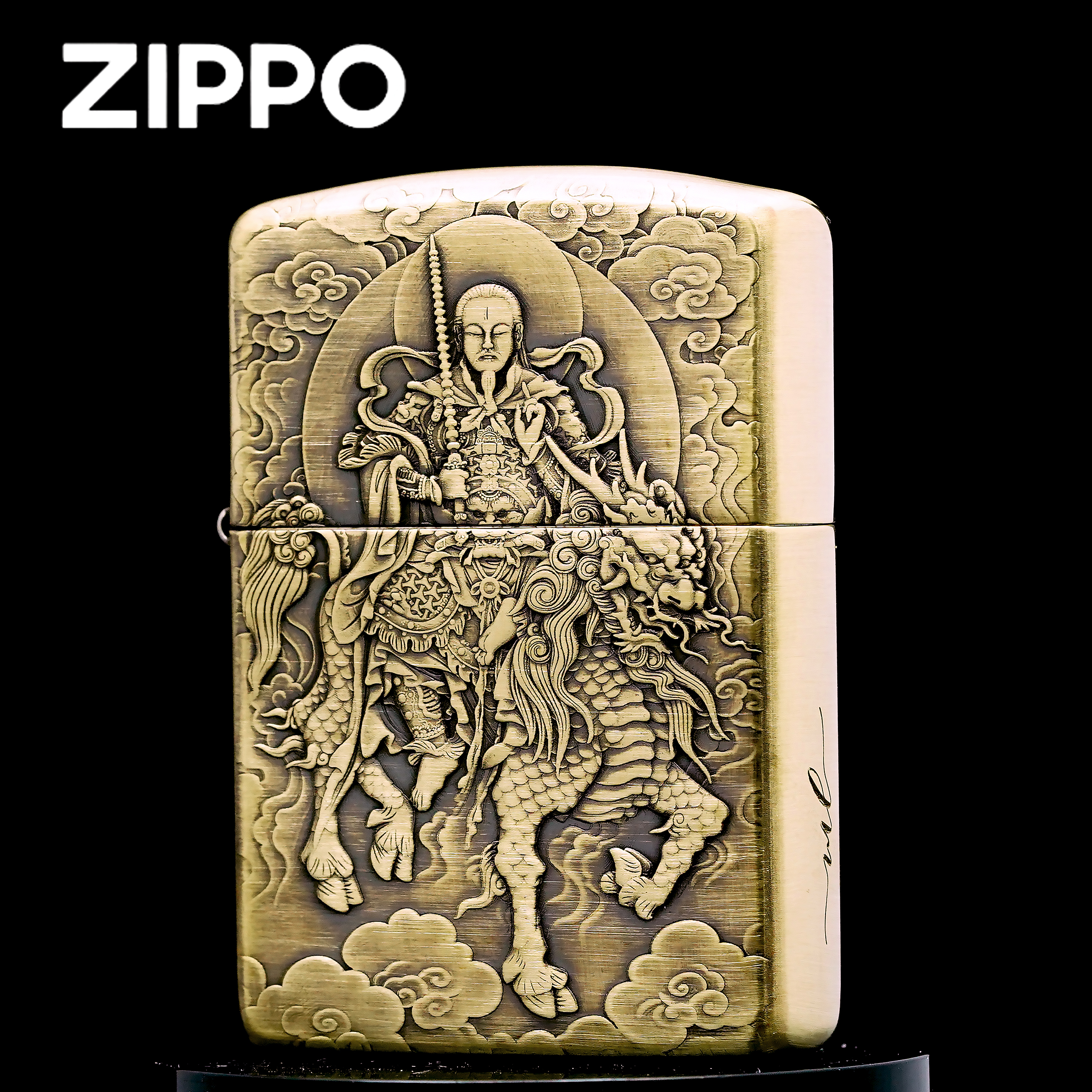 ZIPPO正品打火机/【闻太师】封神榜黄铜盔甲男士收藏DY9902DK