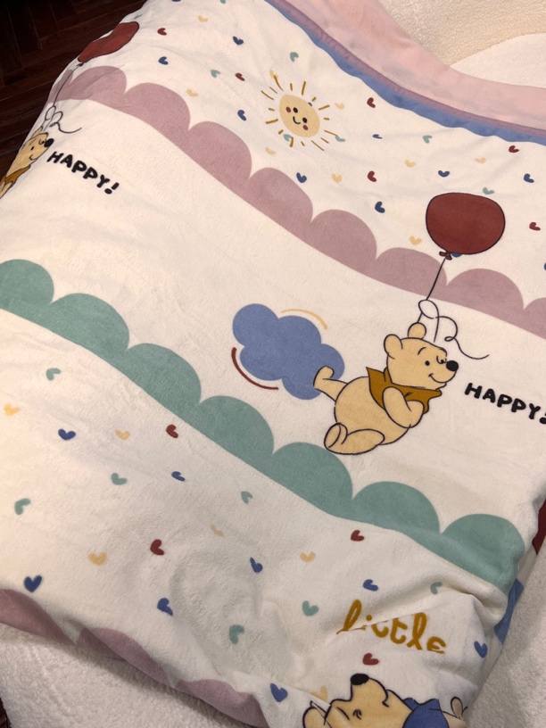【气球维尼单人绒被】牛奶绒单人加厚