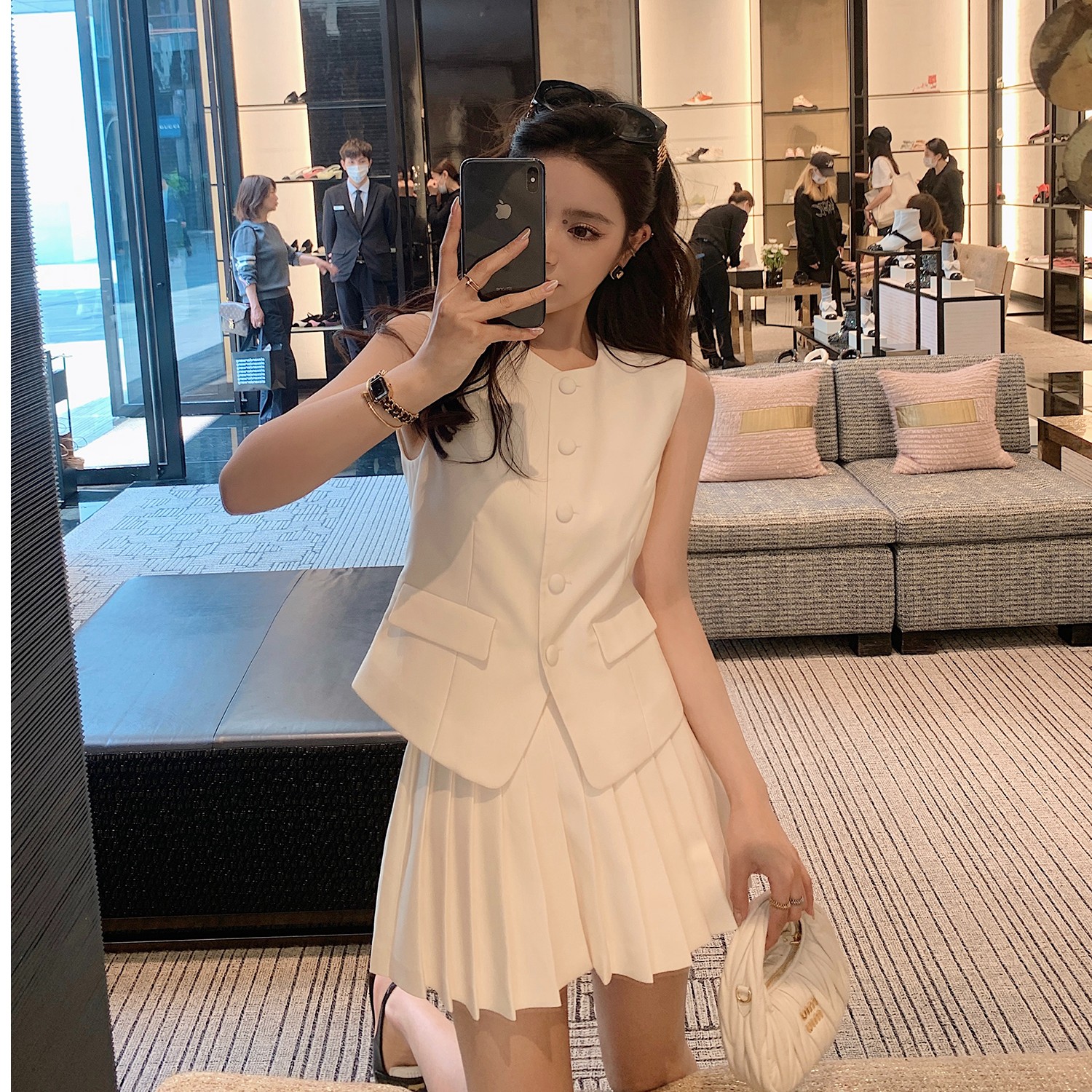 【Lilylikes】Di*r风奢级马甲两件套”高級骨感面料重工时尚套装