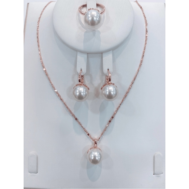 铜合金仿珍珠耳饰 3006  圆形大款耳环戒