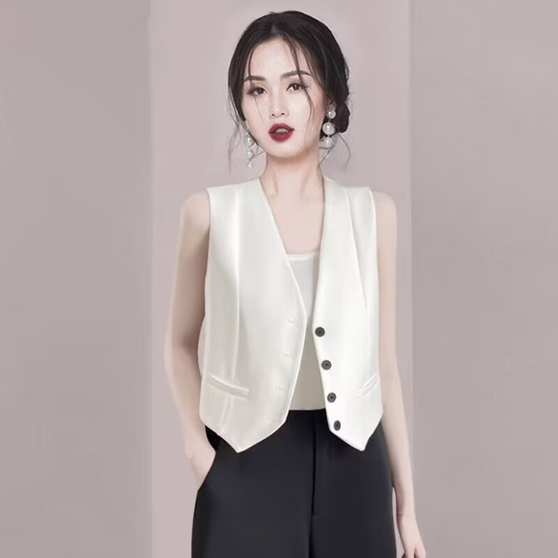短款西装马甲女轻奢时尚简约上衣气质显瘦无袖坎肩外套百搭叠穿