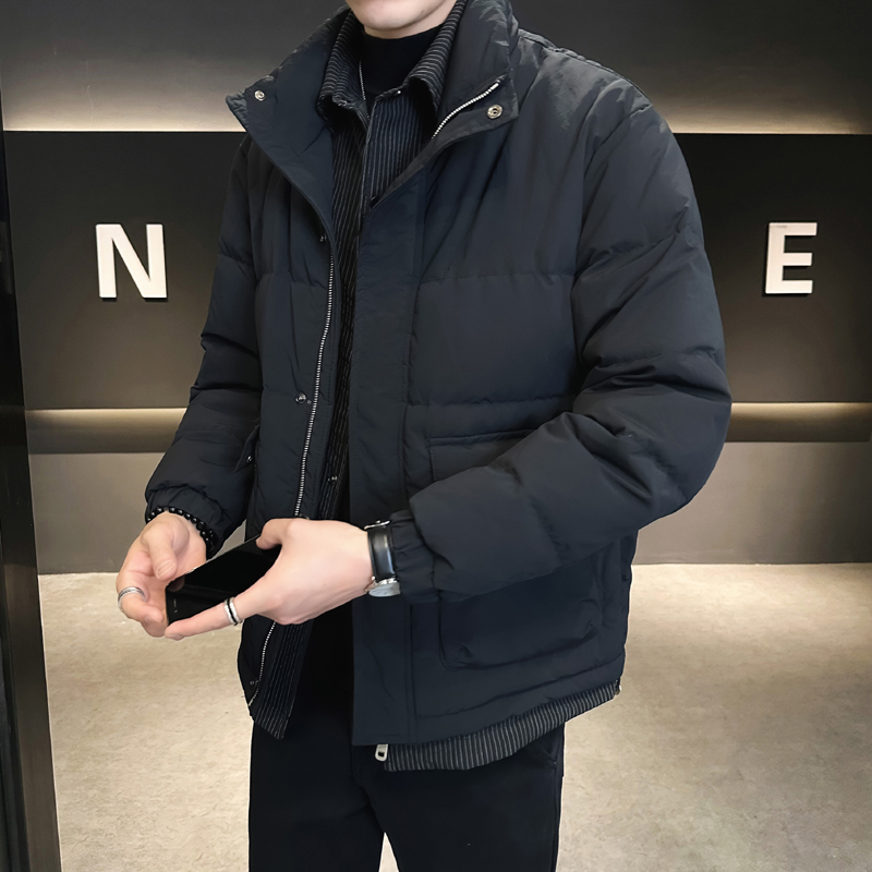 殊工艺衬衫假两件服潮流男外套男士休闲百搭修身轻薄加厚保暖帅气