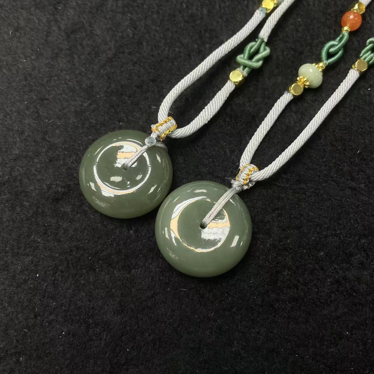 和田玉平安扣吊坠 26*10mm 多样性发其一 FGX041DJ0924