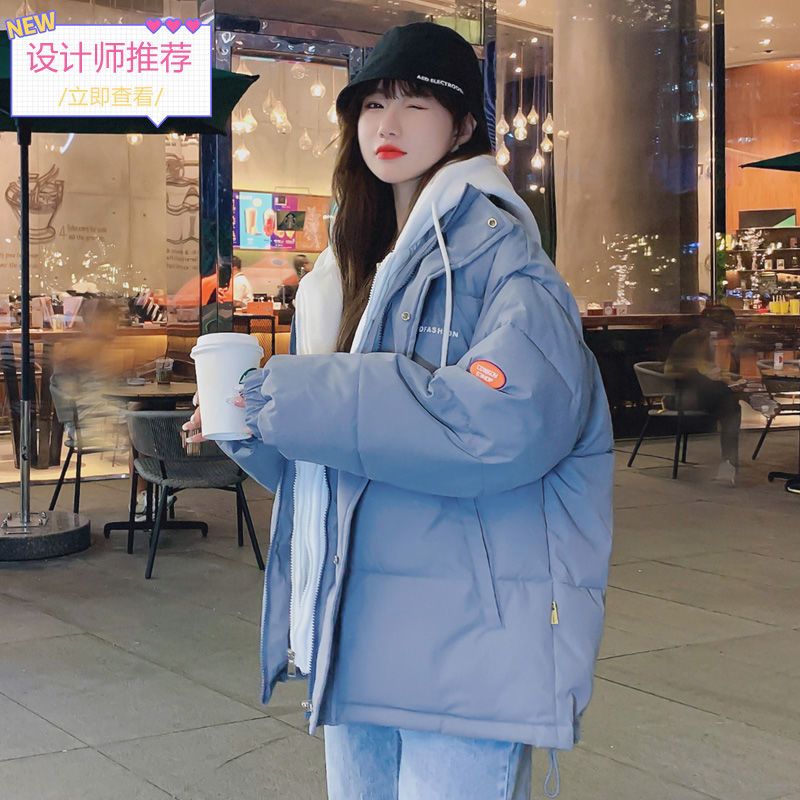 新潮羽绒服棉服女2024新款假两件棉袄短款森系棉衣学生面包服潮in