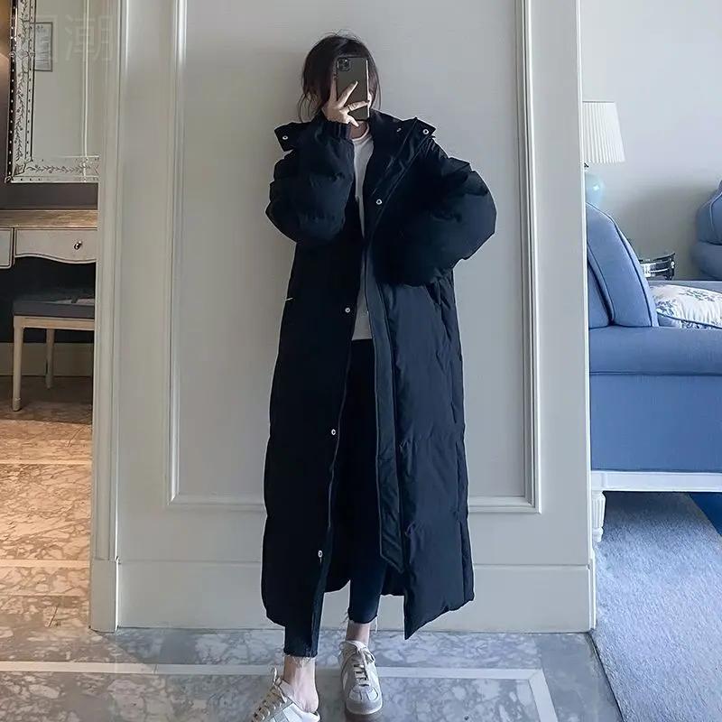 爆款当季爆款羽绒女2023年冬装韩版过膝羽绒超长款到脚踝学生